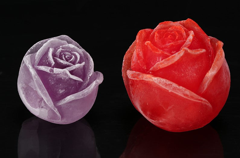3D Silicone Rose Shape Ice Cubes Mold,Silicone,Reusable Rose Ice Cubes  Mold,Food Grade Silicone Ice Molds, Make Rose Shaped Ice Flowers,For Wine